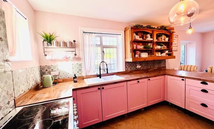 Our kitchen is equipped with a fridge freezer, microwave, kettle, toaster and coffee maker plus a dishwasher.